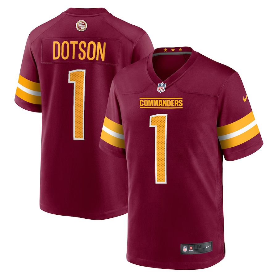 Men Washington Commanders 1 Jahan Dotson Nike Burgundy Player Game NFL Jersey